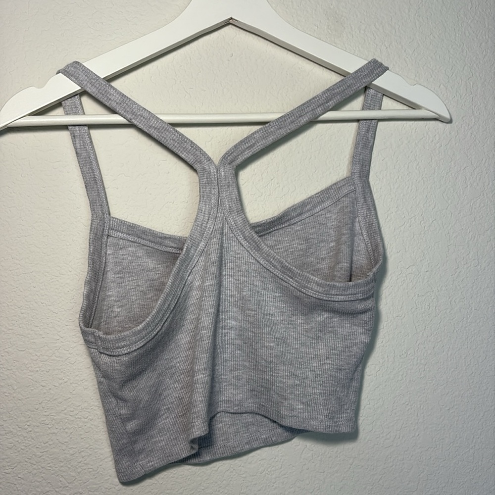 Pacsun Gray Ribbed Cropped Top Bra size medium - Picture 3 of 4
